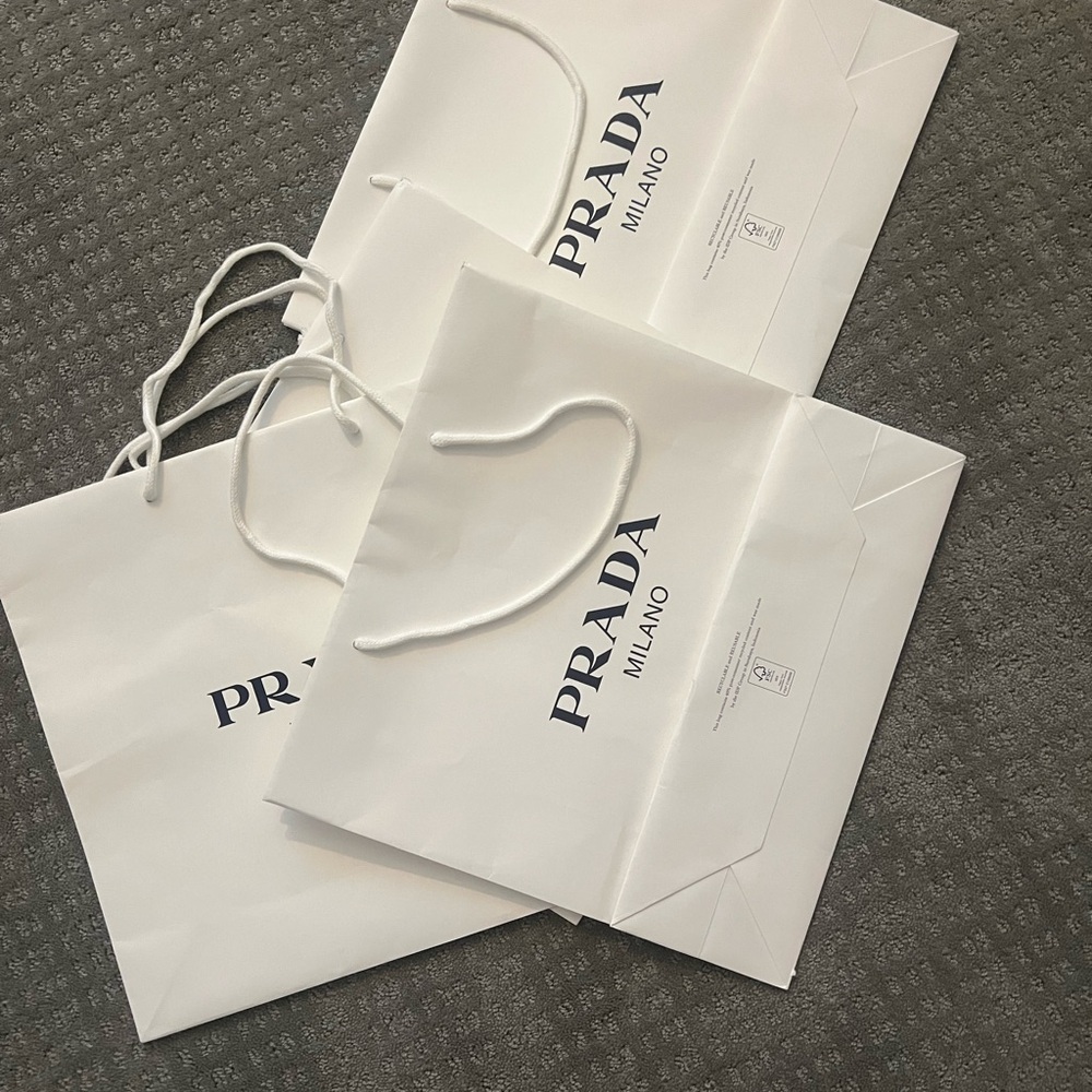 Prada Elegant White Shopping Bags